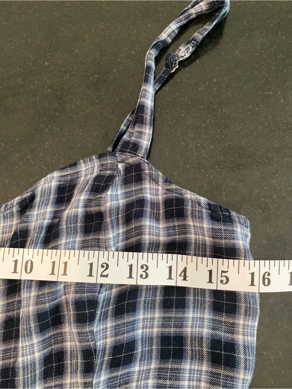 Hollister Navy White Plaid Romper Flare Wide Leg Soft Comfy Lightweight Size L - Picture 6 of 12